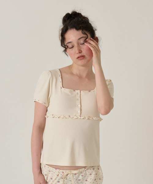 tシャツ パット付き ペプラムカットソー TINA：JOJUN レディース