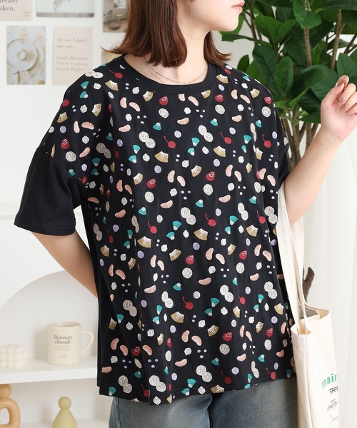 tシャツ EMAGO フルーツポンチ刺繍Ｔ レディース Emago tシャツ EMAGO フルーツポンチ刺繍T レディース