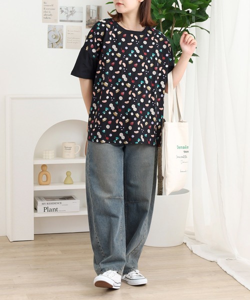 tシャツ EMAGO フルーツポンチ刺繍Ｔ レディース Emago tシャツ EMAGO フルーツポンチ刺繍T レディース