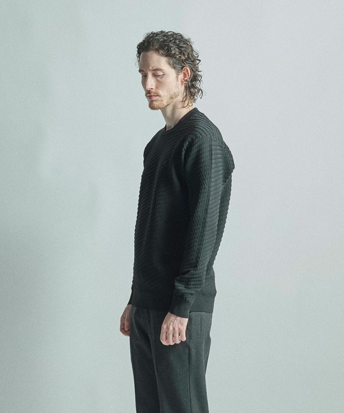 セーター ニット 「COLE HAAN/コール ハーン」別注ブリスタージャガードハイゲージニットTEE「マシンウォッシャブル」 メンズ_8