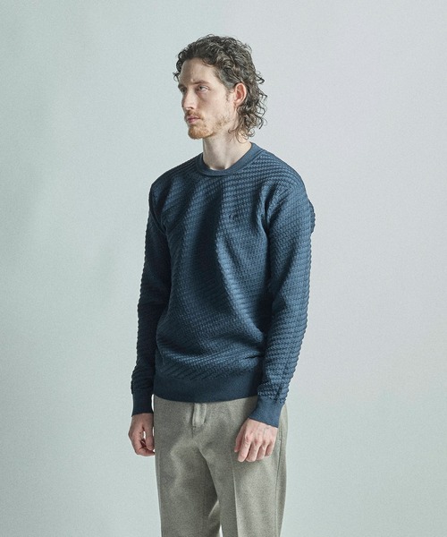 セーター ニット 「COLE HAAN/コール ハーン」別注ブリスタージャガードハイゲージニットTEE「マシンウォッシャブル」 メンズ_4