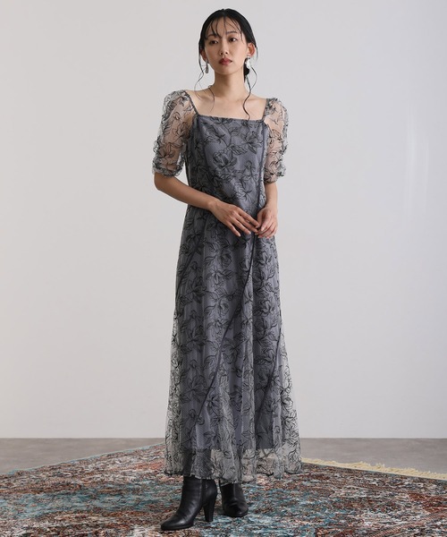 atlo お呼ばれドレス atlo（アトロ） ドレス 結婚式 パーティードレス 2wayボレロミモレ丈