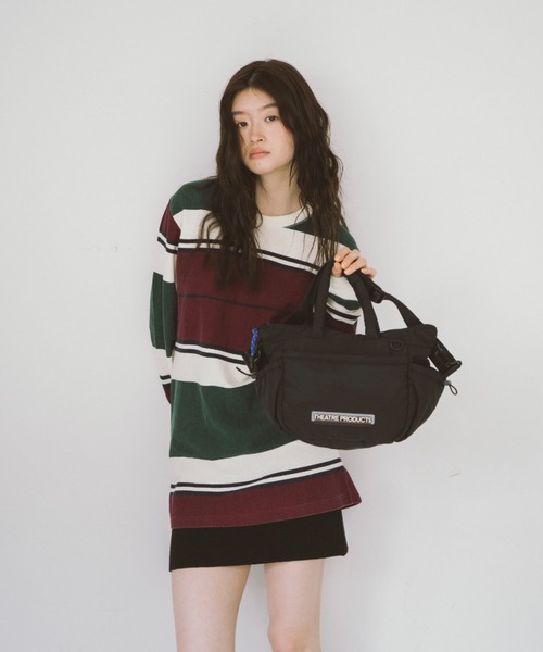 美品！！ THEATRE PRODUCTS ブラックショルダーバッグM THEATRE PRODUCTS ショルダーバッグ バッグ パファー2WAY