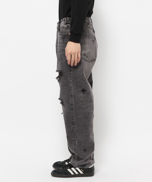 「RAGEBLUE」 ダメージ加工デニムパンツ LARGE グレー メンズ
