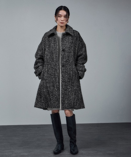 ADAM ET ROPE オーバーサイズステンカラーコート SALON adam et rope'（サロン アダム エ ロペ） ステンカラーコート