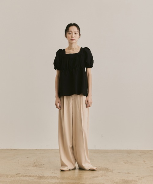 「moi tytto」 半袖ブラウス FREE ライトベージュ レディース_画像4