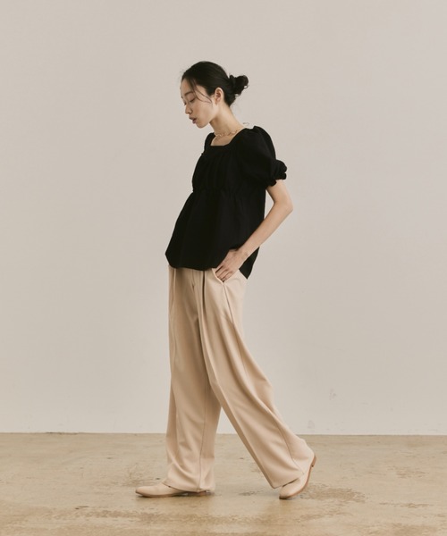 「moi tytto」 半袖ブラウス FREE ライトベージュ レディース_画像5