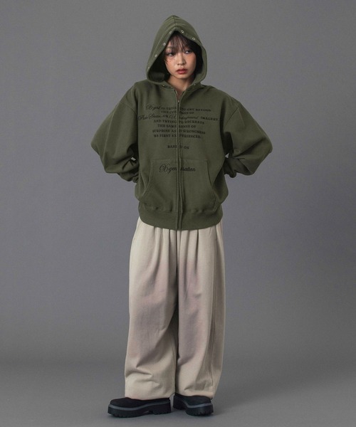 X-girl（エックスガール） パーカー EYELET EMBROIDERY ZIP UP SWEAT