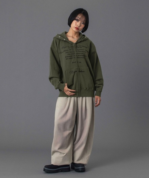 X-girl（エックスガール） パーカー EYELET EMBROIDERY ZIP UP SWEAT
