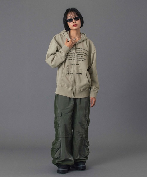 X-girl（エックスガール） パーカー EYELET EMBROIDERY ZIP UP SWEAT