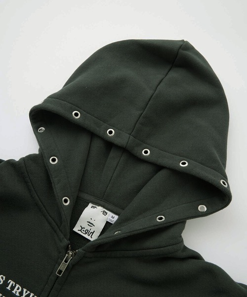 X-girl（エックスガール） パーカー EYELET EMBROIDERY ZIP UP SWEAT