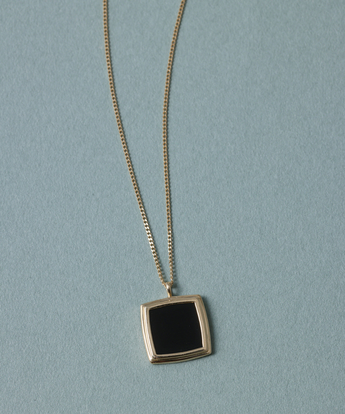 Lilas ネックレス スライスオニキススクエアネックレス K10 レディース