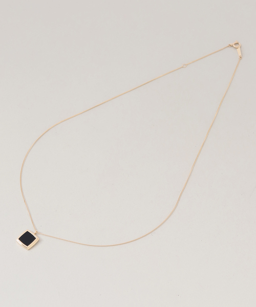 Lilas ネックレス スライスオニキススクエアネックレス K10 レディース