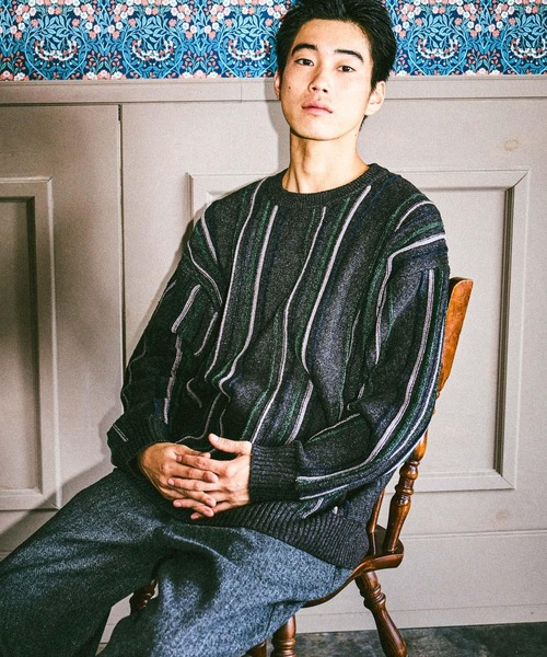 NAMACHEKO ストライプニット NAMACHEKO ナマチェコ 19AW ATIM LONGSLEEVE ウールハイネックニット