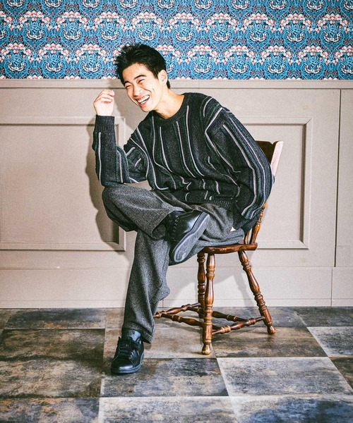 niko and… セーター ニット モールストライプニットプルオーバー