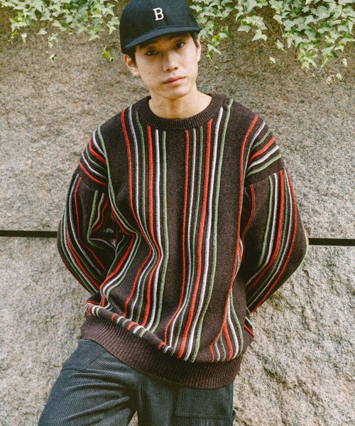 niko and…（ニコアンド） セーター ニット モールストライプニットプル