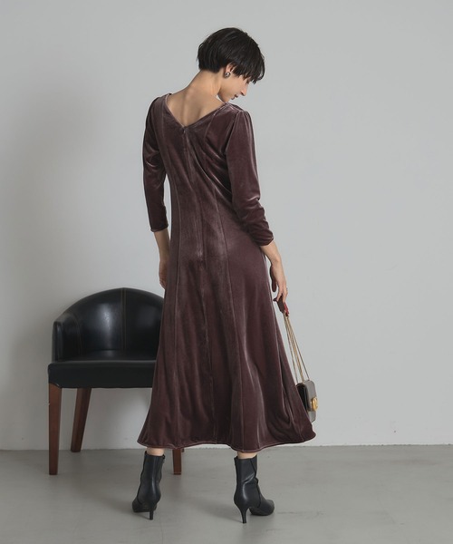 &. NOSTALGIA（ノスタルジア） ワンピース ベロアロングワンピース