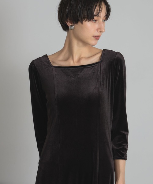 &. NOSTALGIA（ノスタルジア） ワンピース ベロアロングワンピース