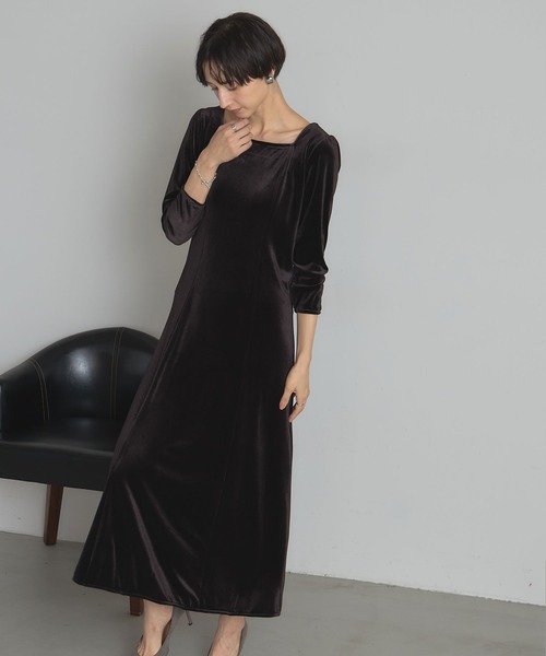 &. NOSTALGIA（ノスタルジア） ワンピース ベロアロングワンピース
