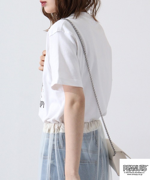 「PEANUTS」 半袖Tシャツ M ネイビー レディース_画像4
