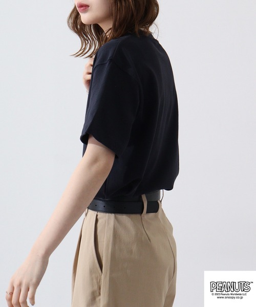「PEANUTS」 半袖Tシャツ M ネイビー レディース_画像9