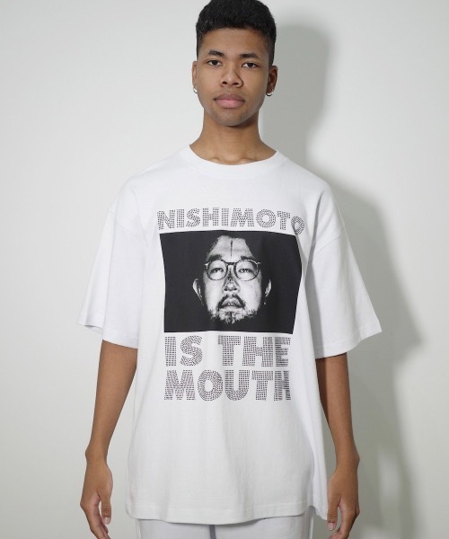 「NISHIMOTO IS THE MOUTH」 半袖Tシャツ MEDIUM ホワイト×ブルー メンズ_画像9