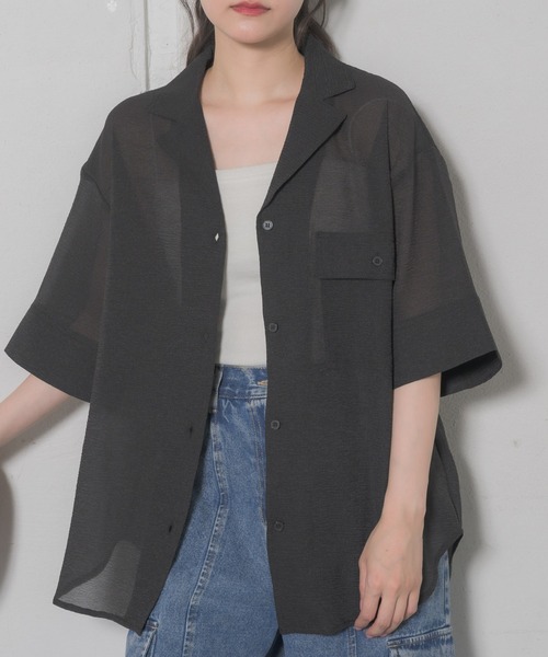 「RETRO GIRL」 半袖シャツ FREE オフホワイト レディース_画像6
