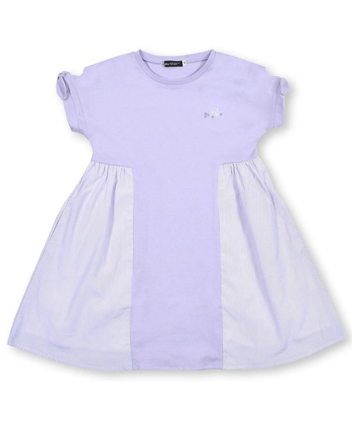 「BeBe」 「KIDS」半袖ワンピース 150 グレー キッズ_画像6