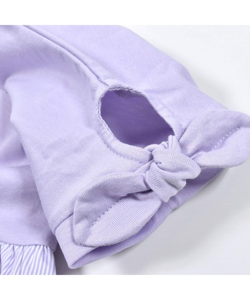 「BeBe」 「KIDS」半袖ワンピース 150 グレー キッズ_画像9