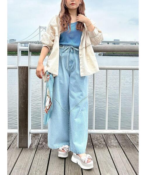 「SM2」 イージーパンツ S サックスブルー レディース_画像4
