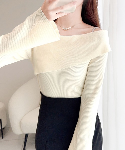 「mily bilet」 長袖ニット X-LARGE アイボリー レディース_画像3