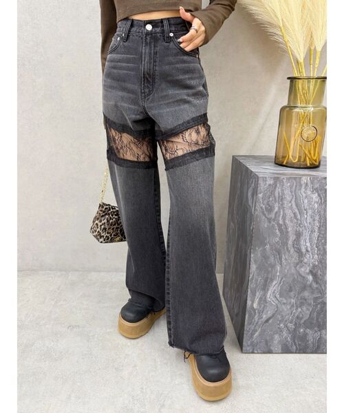 EVRIS（エヴリス） ジーンズ デニム デニムパンツ レースドッキング