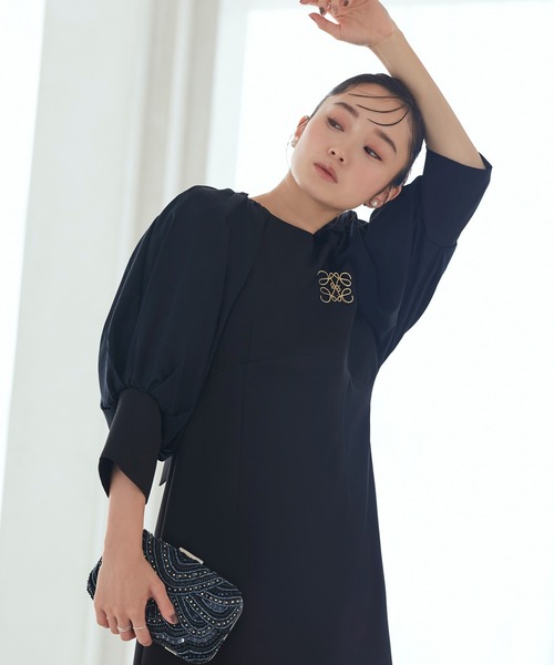 RUIRUE BOUTIQUE（ルイルエブティック） 7分袖ワンピース S ネイビー