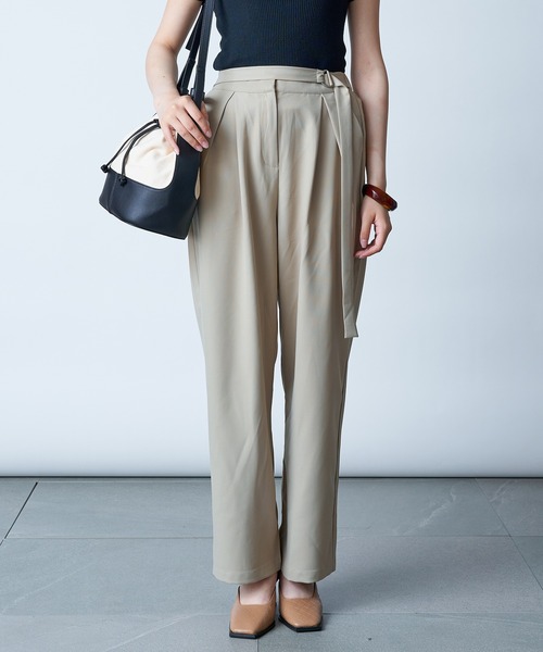 「MAISON BREEZE」 スラックス FREE ネイビー レディース_画像3