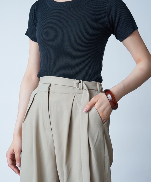 「MAISON BREEZE」 スラックス FREE ネイビー レディース_画像8