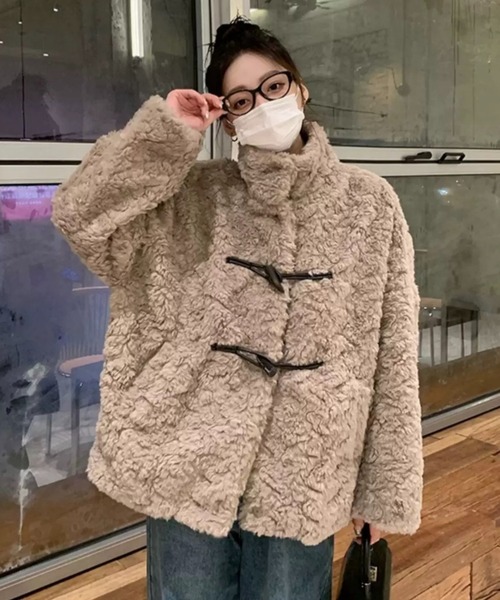 Aelina ブルゾン アウター シングルブレストボアコート レディース