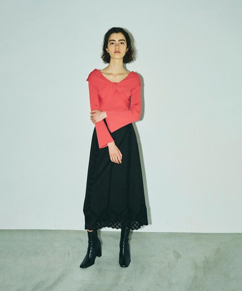 GRACE CONTINENTAL（グレースコンチネンタル） 長袖ニット 36 オレンジ