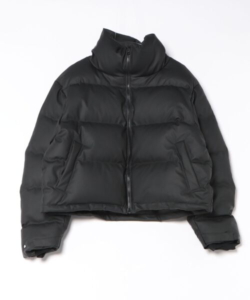 STYLISE ダウンジャケット ダウン FAUX LEATHER MATTE DOWN JACKET