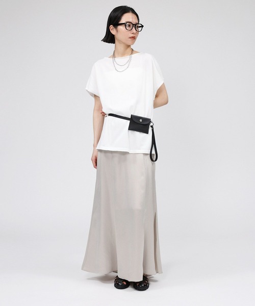 「BABYLONE」 ロングスカート 36inch グレイッシュベージュ レディース_画像2