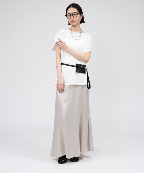 「BABYLONE」 ロングスカート 36inch グレイッシュベージュ レディース_画像3