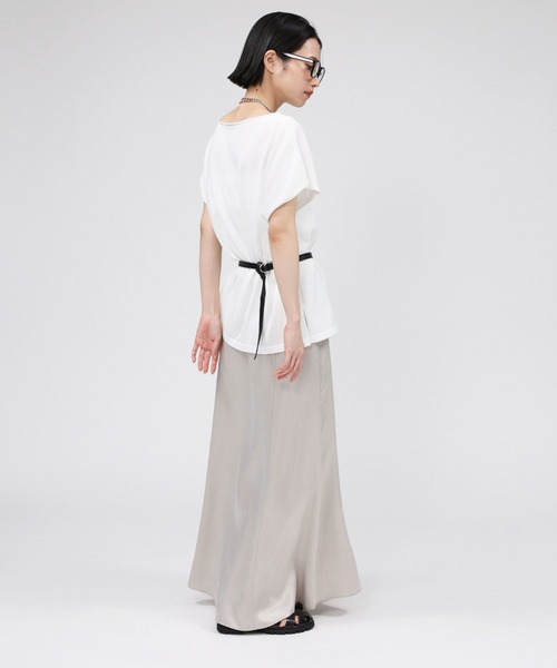 「BABYLONE」 ロングスカート 36inch グレイッシュベージュ レディース_画像4