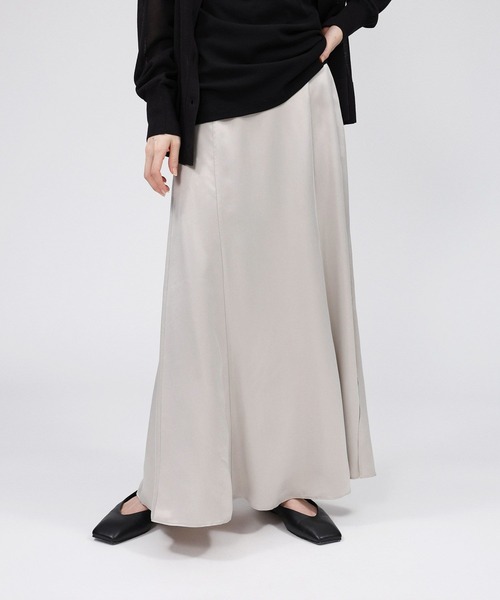 「BABYLONE」 ロングスカート 36inch グレイッシュベージュ レディース_画像6