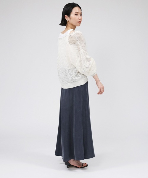 「BABYLONE」 ロングスカート 36inch グレイッシュベージュ レディース_画像9