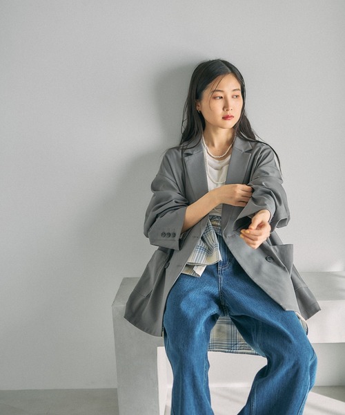 LEPSIM　レプシィム　Wブレストジャケット　テーラード　ダブル　グレー　美品 LEPSIM｜Wブレストジャケット | Rakuten Fashion(楽天ファッション／旧