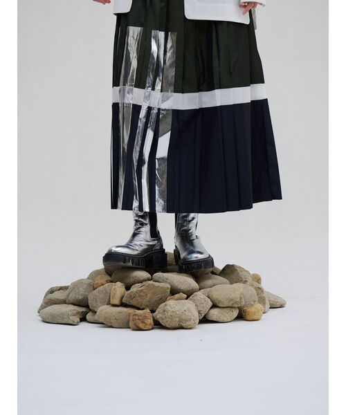 UN3D.（アンスリード） ロング スカート FOIL PRINT PLEATS SK