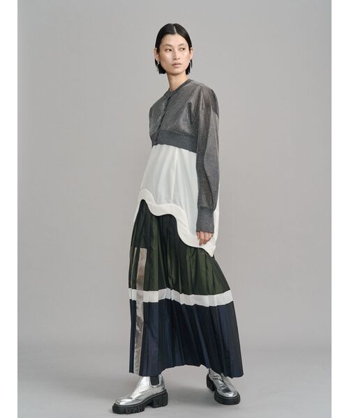 UN3D.（アンスリード） ロング スカート FOIL PRINT PLEATS SK