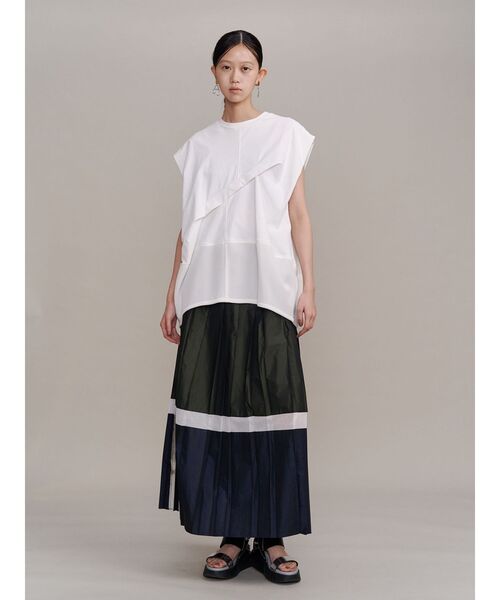 UN3D.（アンスリード） ロング スカート FOIL PRINT PLEATS SK