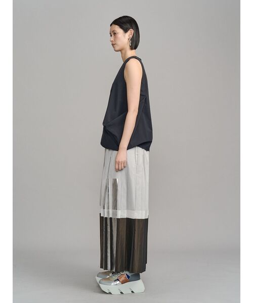 UN3D.（アンスリード） ロング スカート FOIL PRINT PLEATS SK