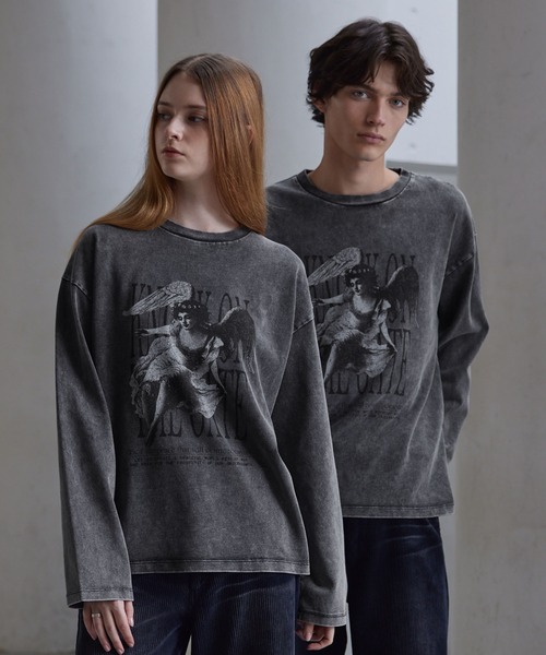 「CLEL」 長袖Tシャツ L グレー メンズ_画像2