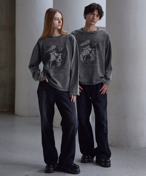 「CLEL」 長袖Tシャツ L グレー メンズ_画像3